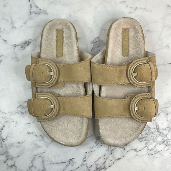 Vince Glyn Shearling-Lined Sandal 5.5 - Picture 1 of 5